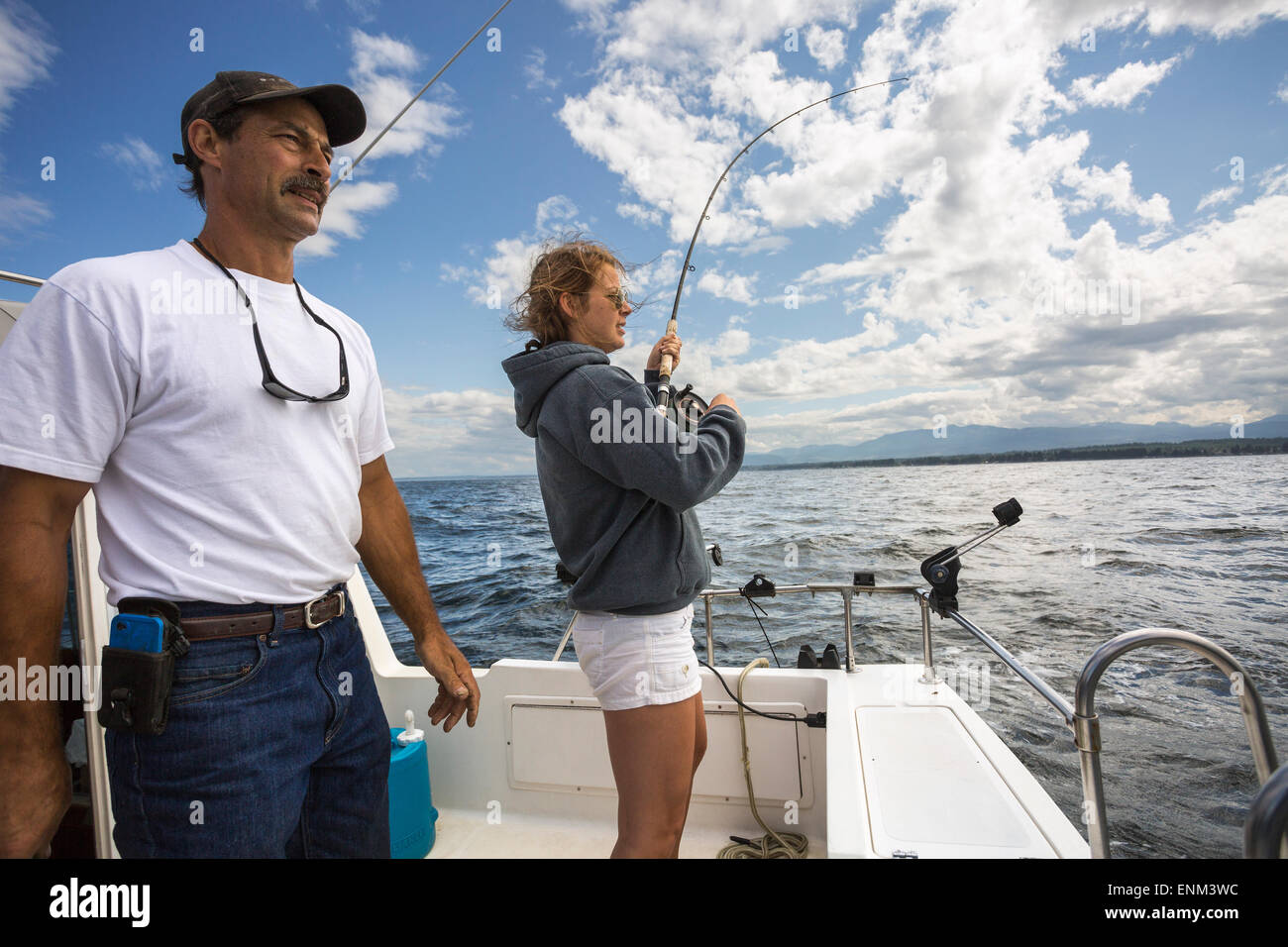 Nordamerika, Kanada, British Columbia, Vancouver Island, Lachsfischen Stockfoto