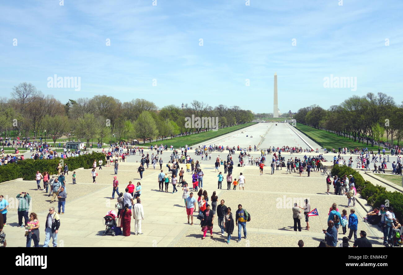 Die Mall und das Washington Denkmal in Washington, D.C. Stockfoto