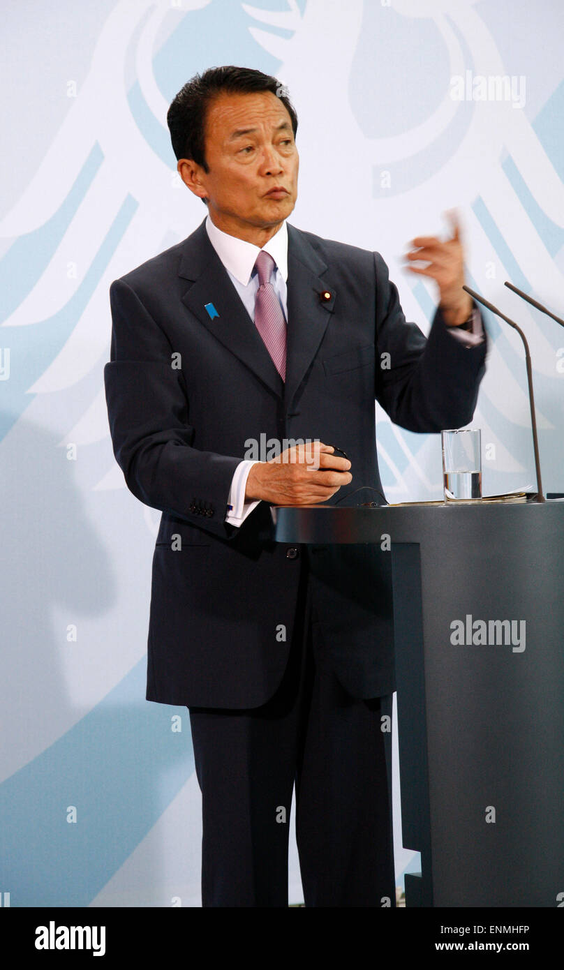 Taro Aso - Treffen der dt. Bundeskanzlerin Mit Dem Japanischen Premierminister Im Bundeskanzleramt, 5. Mai 2009, Berlin-Tiergarten. Stockfoto