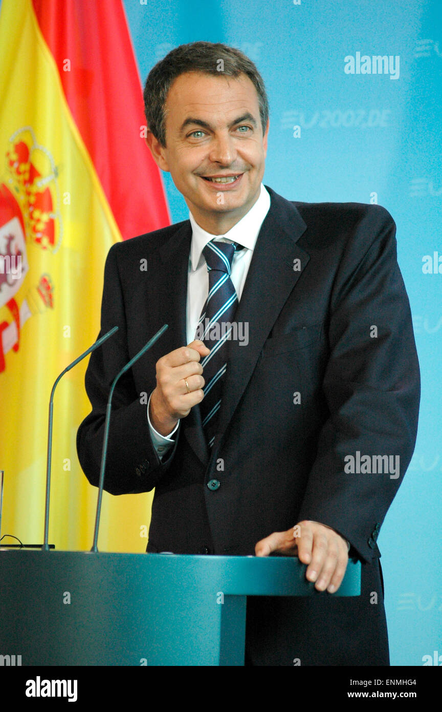 Jose Luis Rodriguez Zapatero - Treffen der dt. BKin Mit Dem Spanischen PM, Bundeskanzleramt, 15. Juni 2007, Berlin-Tiergarten.Bankverbindung: Geschäftsdienstleistungen-Nr Stockfoto
