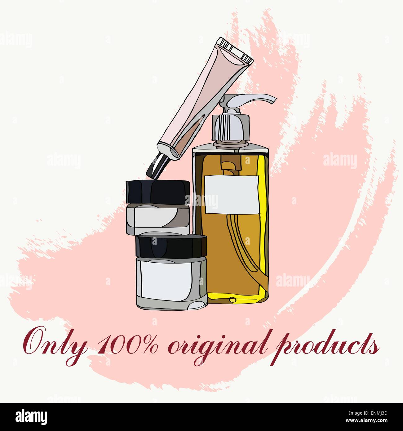 Satz von Kosmetik für die Hautpflege. Vektor-Illustration für kosmetische Banner, Broschüren und Werbeartikel Stock Vektor