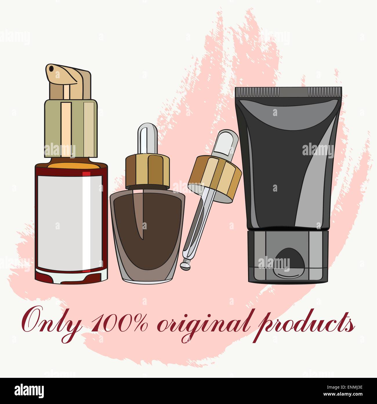 Satz von Kosmetik für die Hautpflege. Vektor-Illustration für kosmetische Banner, Broschüren und Werbeartikel Stock Vektor