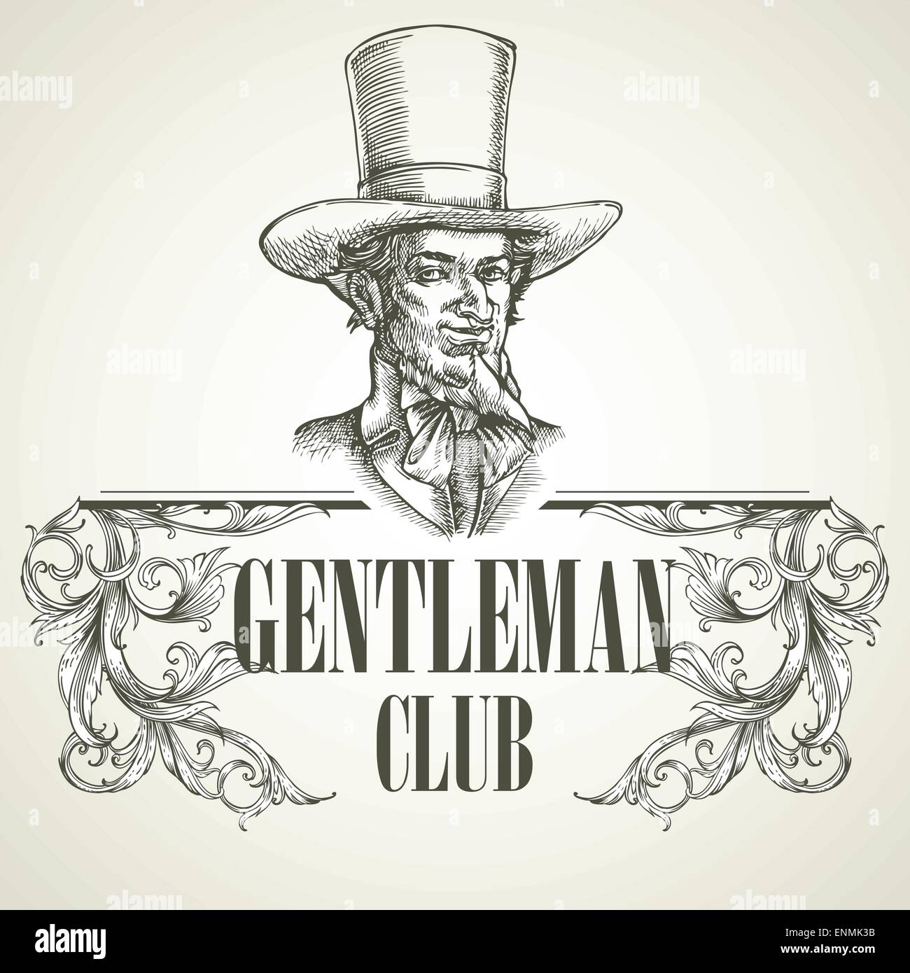 Gentlemens Club. Vintage Vektorgrafik EPS 10 Stock Vektor