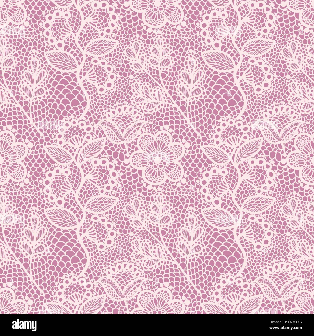 Rosa sanft nahtlose Blütenspitze Muster, Vintage-Hintergrund Stock Vektor