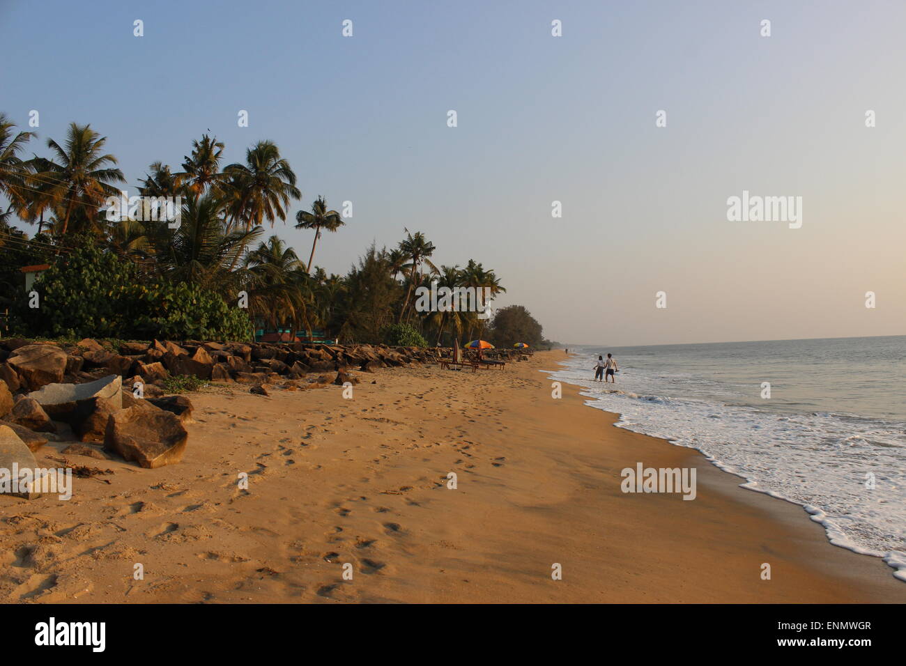 Cherai Beach bei Sonnenuntergang Stockfoto