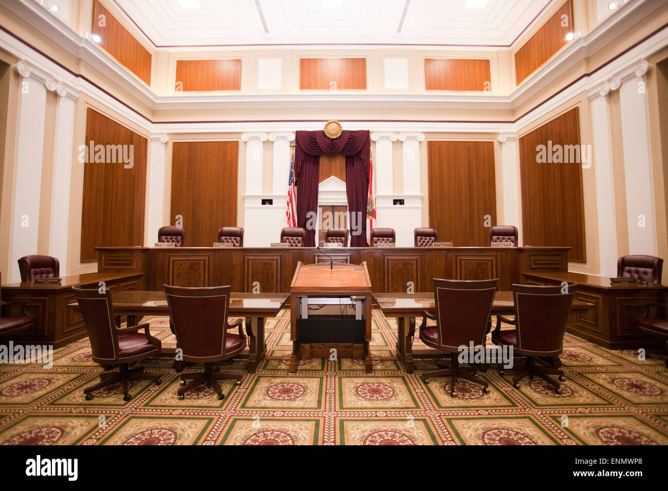 Florida Supreme Court Gerichtssaal Interieur Stockfoto Bild