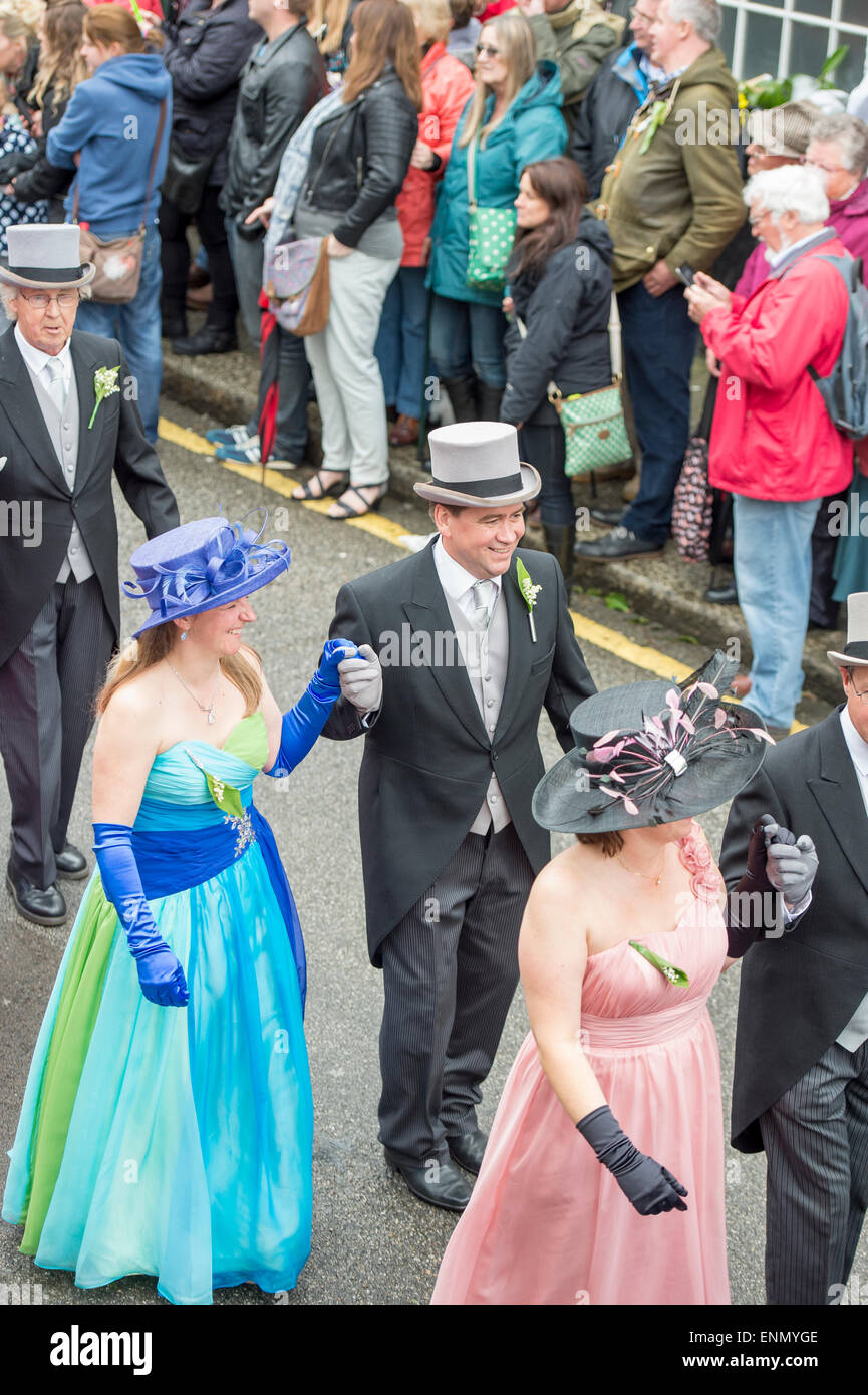 Helston Flora Tag 2015, Mittag Tanz Stockfoto