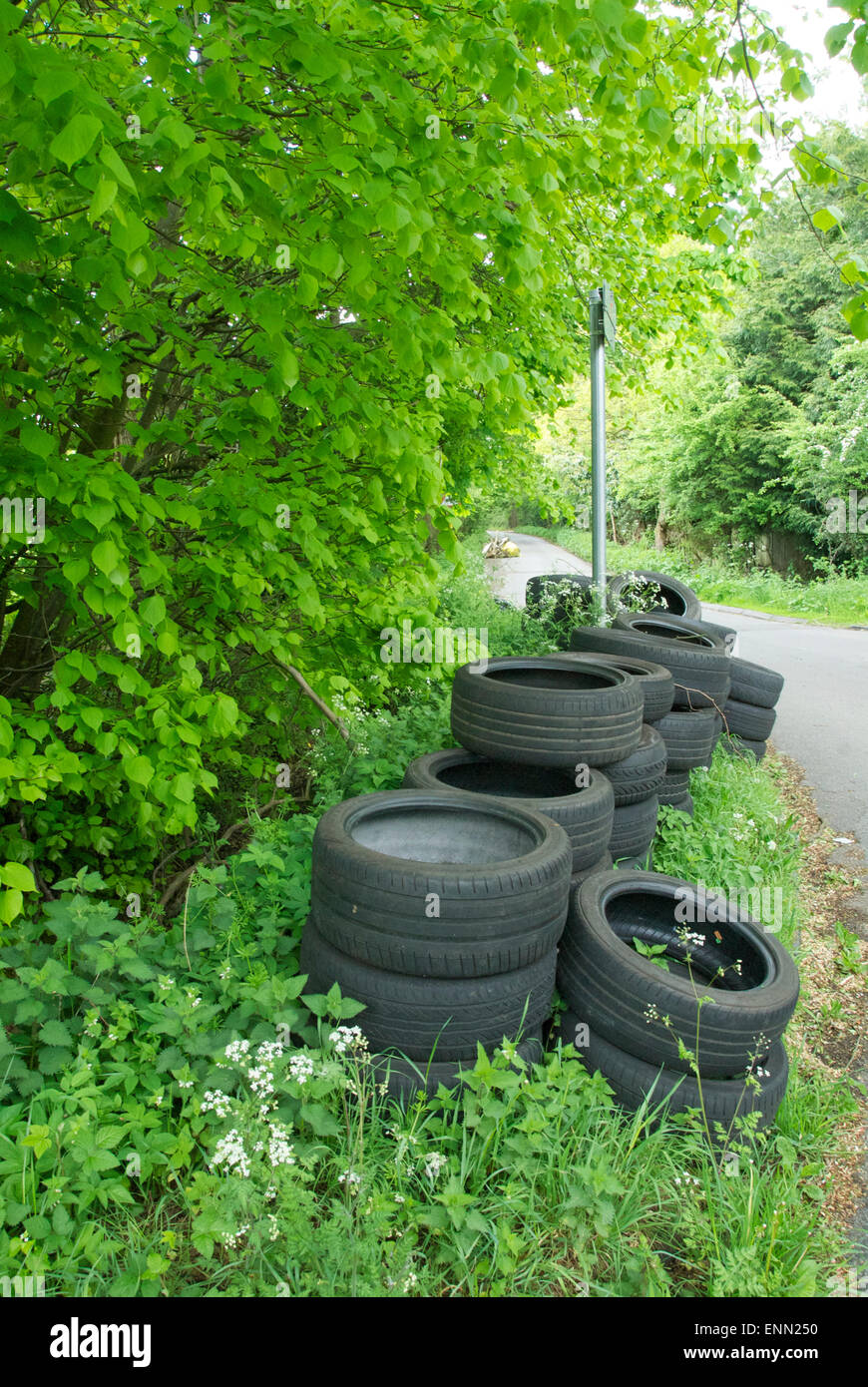 Reifen in die grünen Gassen von Buckinghamshire geworfen... Stockfoto