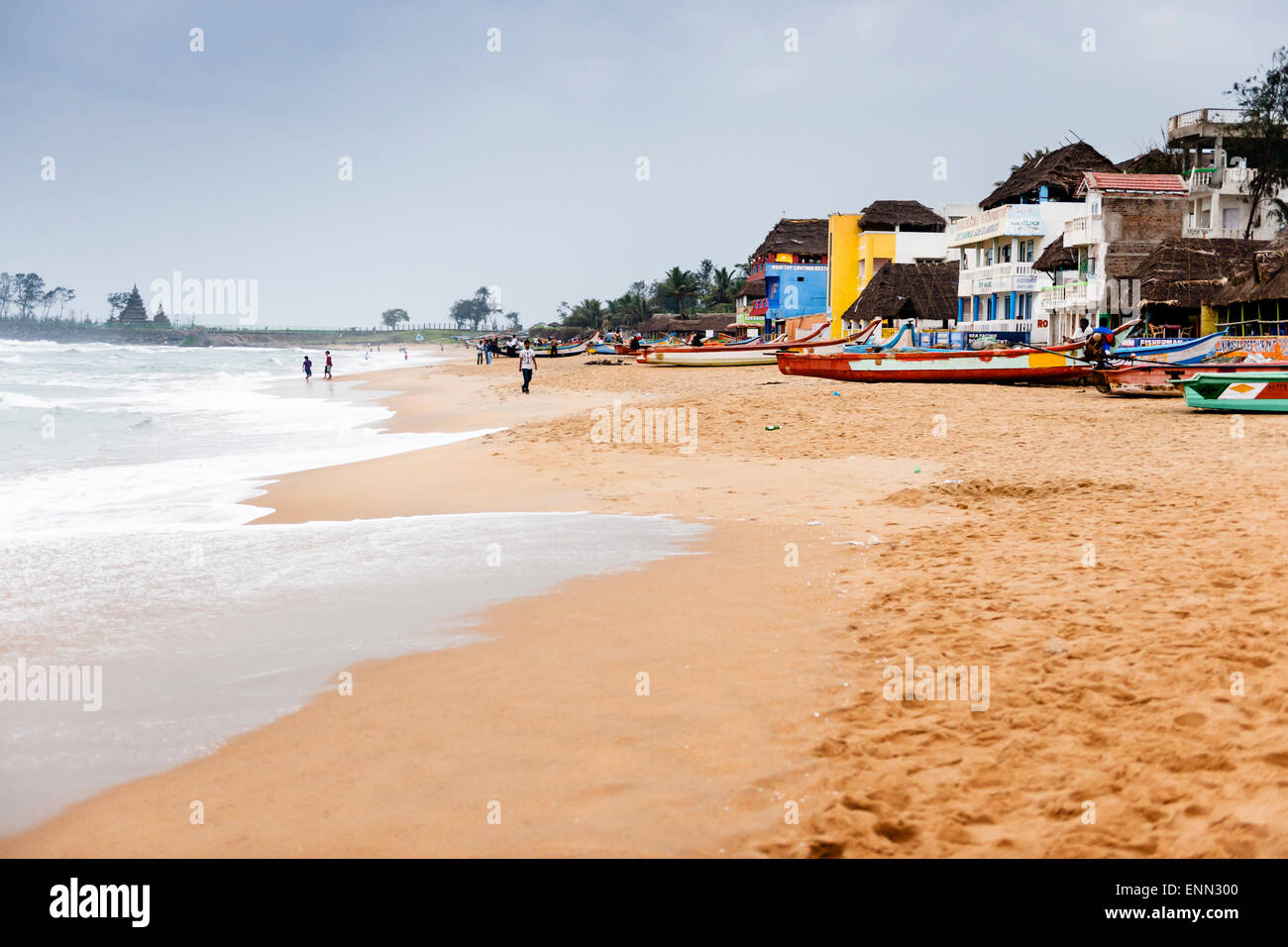Mamallapuram Strand. Stockfoto