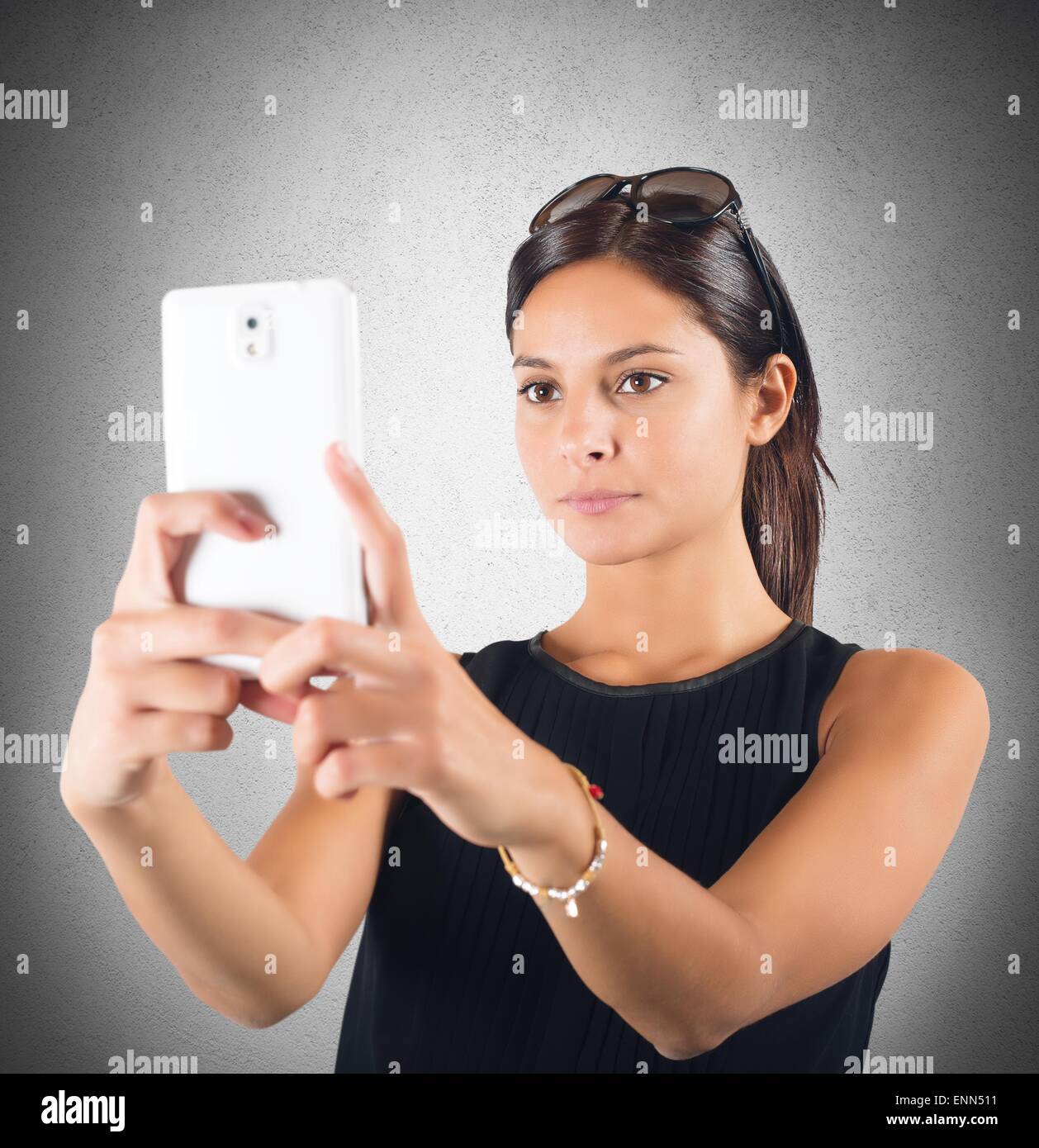 Blog Frau Stockfoto