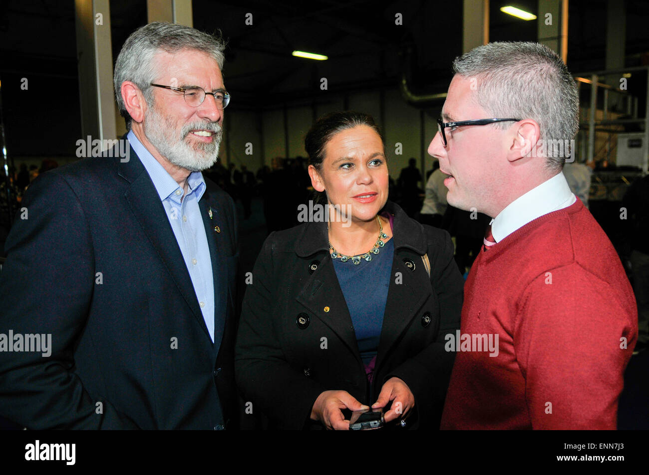Gerry Adams, Mary Lou McDonald und Niall O Donnghaile (Sinn Fein) Stockfoto