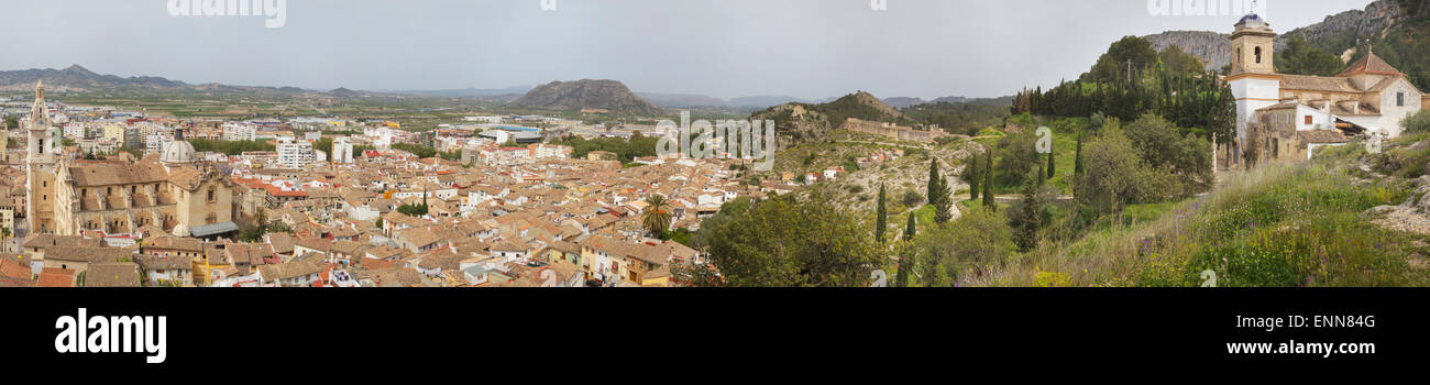 Blick über Stadt, Xativa, Valencia, Spanien Stockfoto