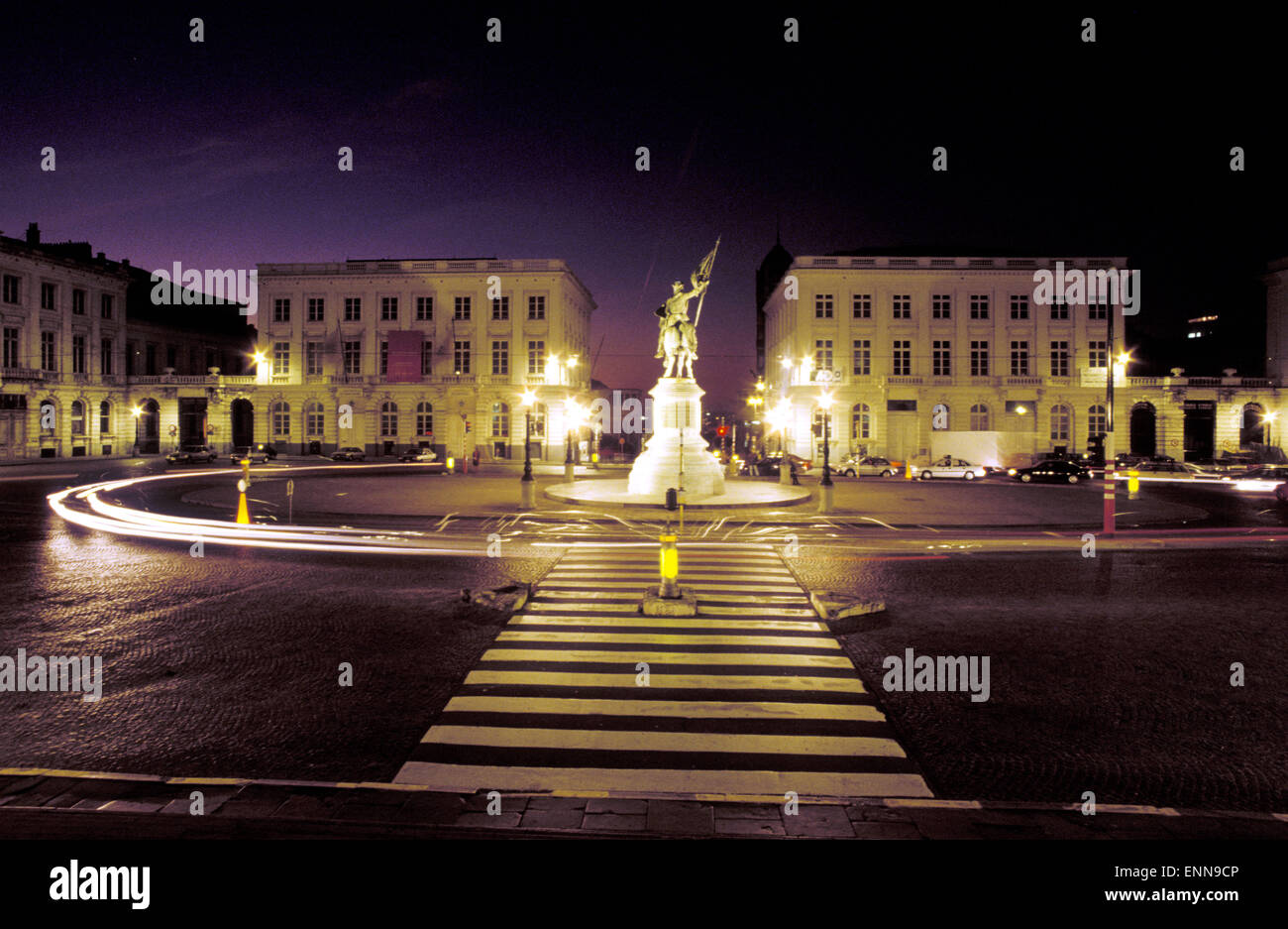 BEL, Belgien, Brüssel, Place Royale mit der Statue von Gottfried von Bouillon.  BEL, Belgien, Bruessel, Place Royale Mit der St Stockfoto