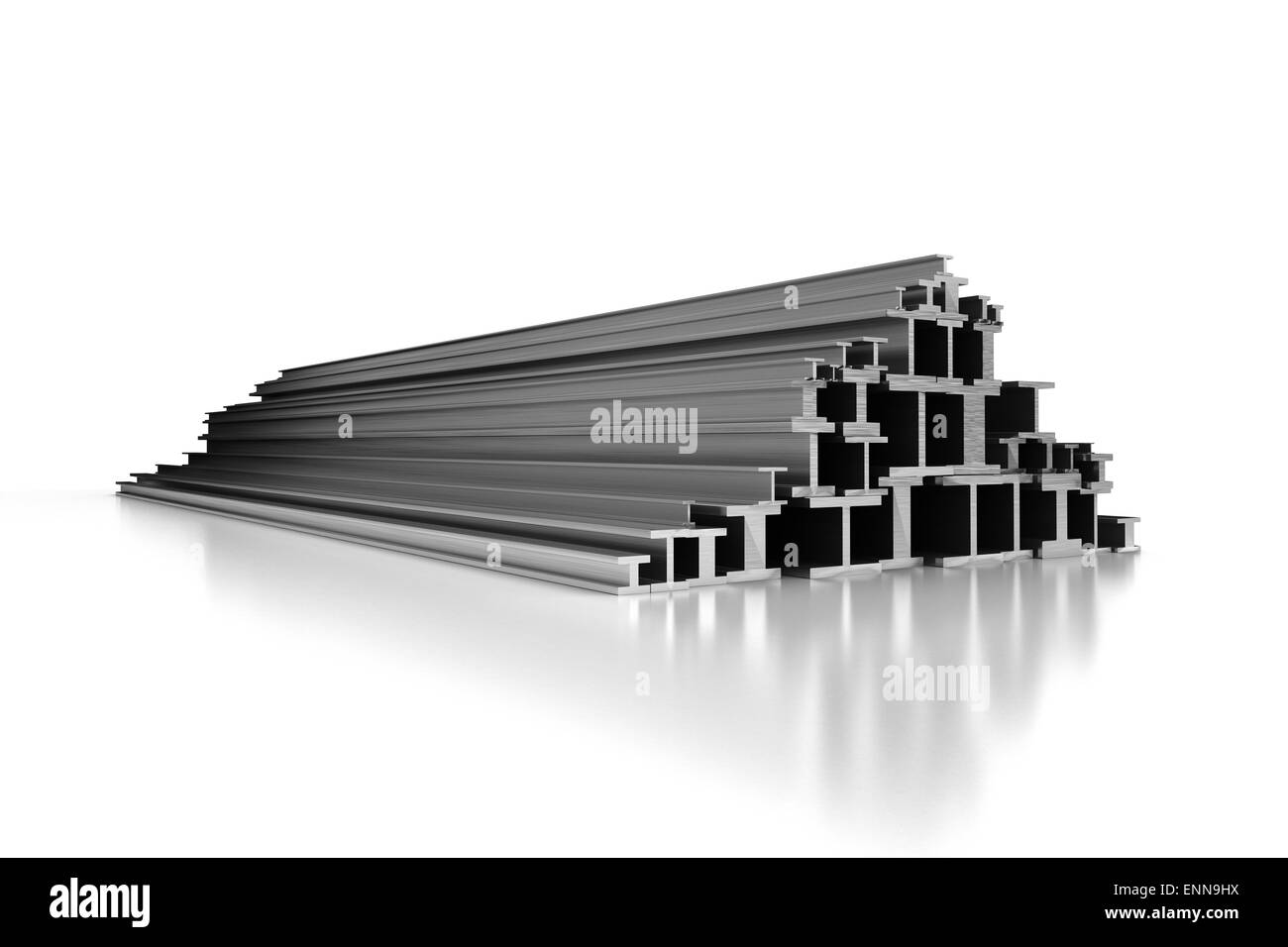 Profile aus Stahl Stockfoto