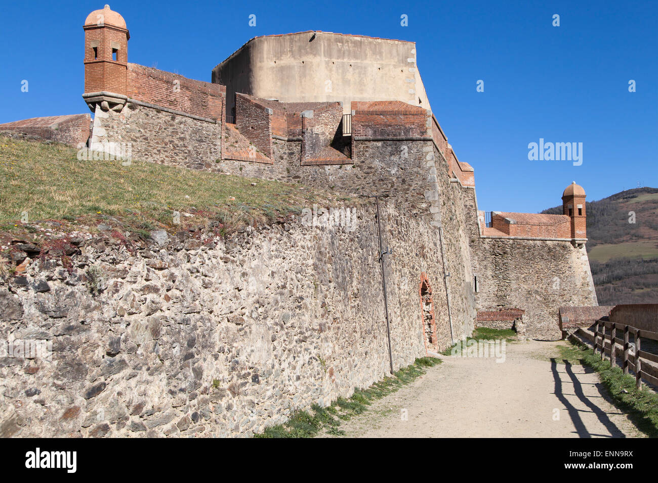 Fort Lagarde in Prats de Mollo, Languedoc-Roussillon, Frankreich. Stockfoto