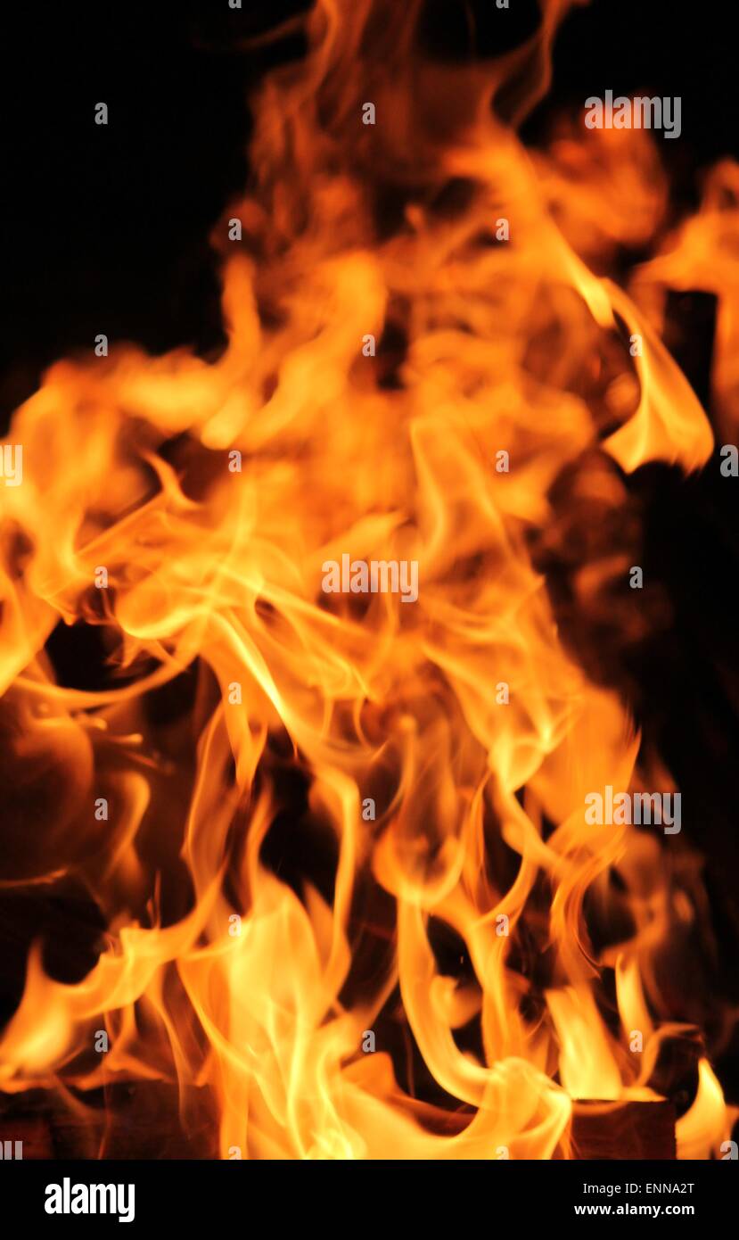 Vollbild Von Feuer Und Flammen Hintergrund Hautnah Stockfotografie Alamy