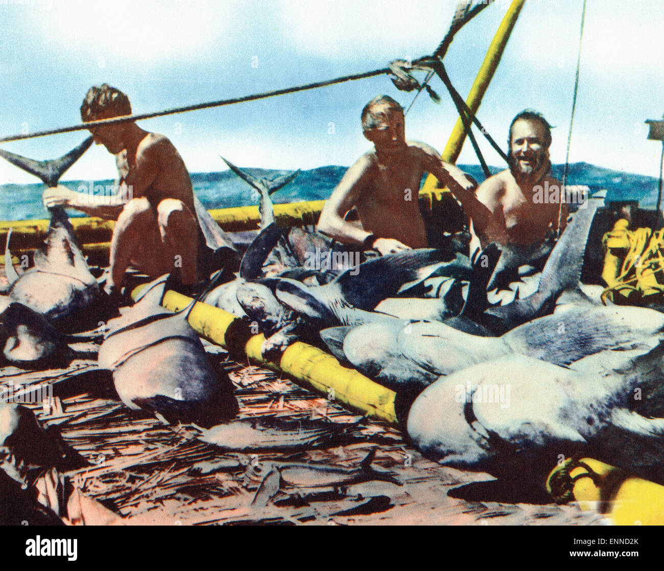 Kon-Tiki, Norwegen/Schweden 1950, Regie: Thor Heyerdahl, Monia: Thor Heyerdahl, Herman Watzinger, Knut Haugland Stockfoto Kon-Tiki, Norwegen/Schweden 1950, Regie: Thor Heyerdahl, Monia: Thor Heyerdahl, Herman Watzinger, Knut Haugland Stockfoto