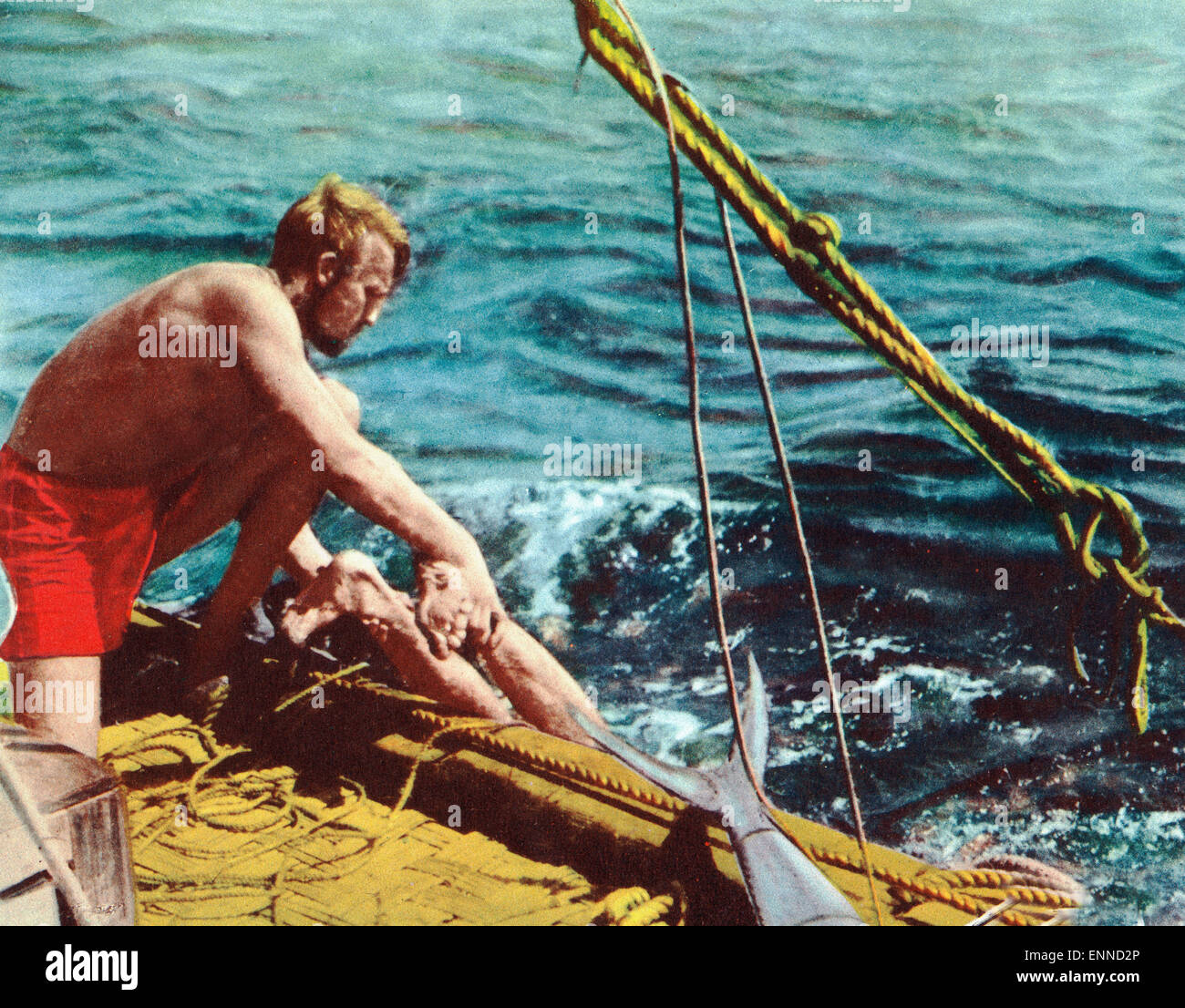 Kon-Tiki, Norwegen/Schweden 1950, Regie: Thor Heyerdahl, Monia: Thor Heyerdahl Stockfoto Kon-Tiki, Norwegen/Schweden 1950, Regie: Thor Heyerdahl, Monia: Thor Heyerdahl Stockfoto