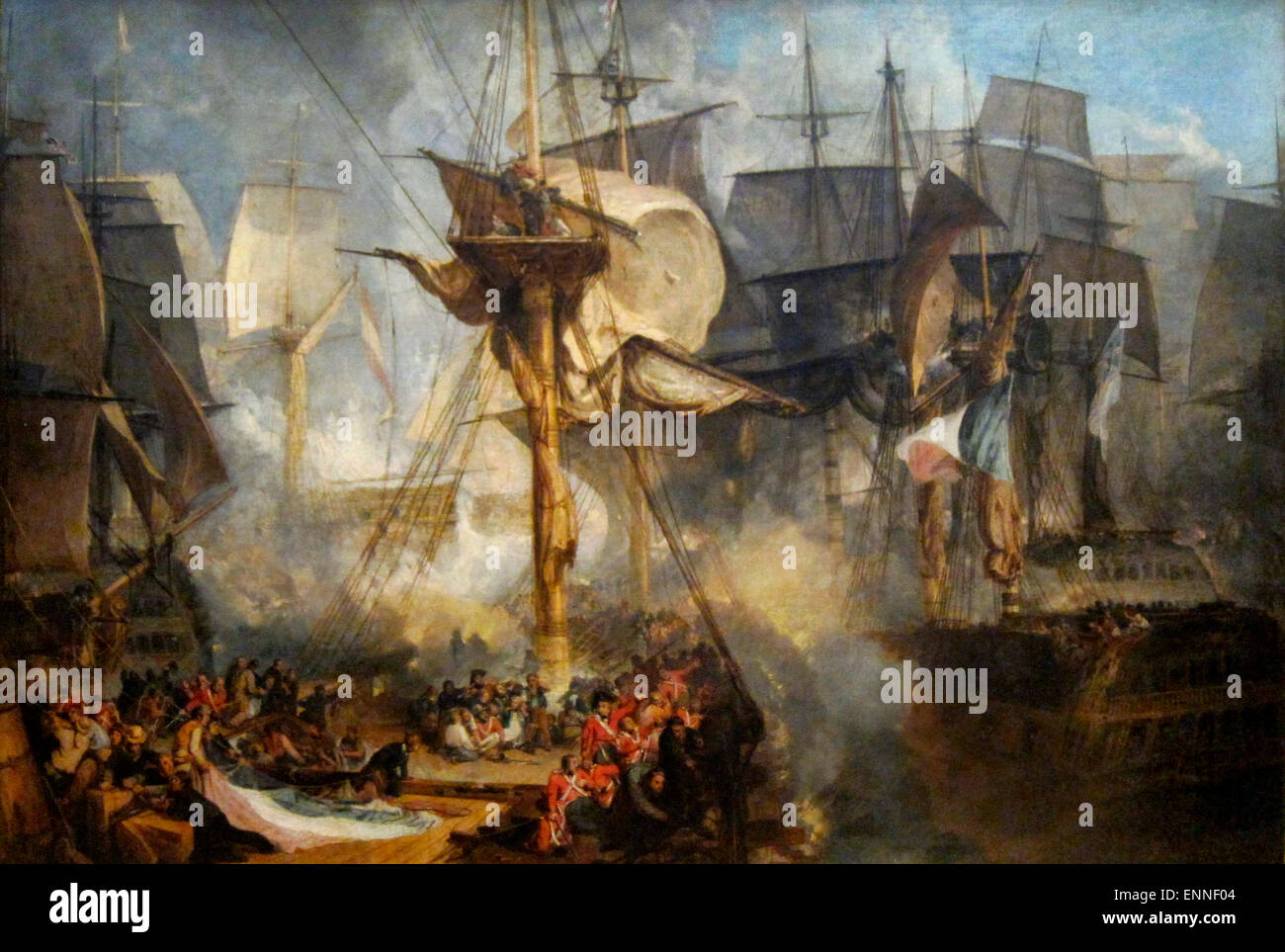 Die Schlacht von Trafalgar, wie aus dem Steuerbord Mizzen Wanten des Sieges, 1803 Stockfoto