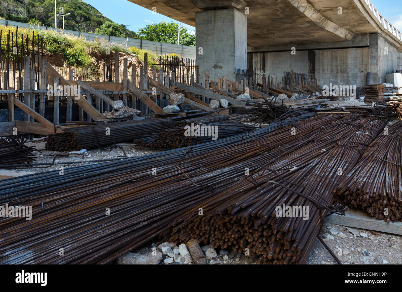 Brücke im Bau in Haifa, Israel Stockfoto