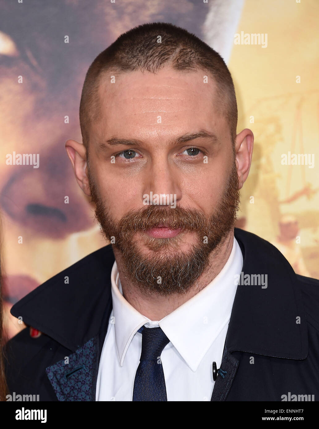 Hollywood, Kalifornien, USA. 7. Mai 2015. Tom Hardy kommt für die Premiere des Films "Mad Max: Fury Road" im chinesischen Theater. © Lisa O'Connor/ZUMA Draht/Alamy Live-Nachrichten Stockfoto