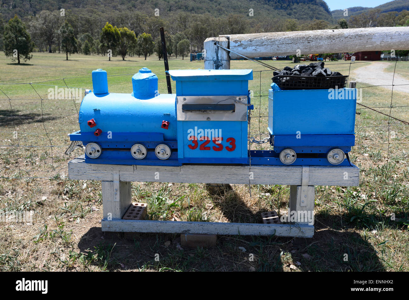 Lokomotive Letterbox, New-South.Wales, Australien Stockfoto