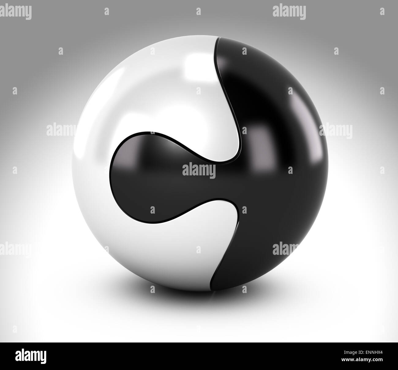 Gesplittet Shere oder Sherical Puzzle mit zwei Farben schwarz und weiß-Symbol der Bipolarität Störung Stockfoto