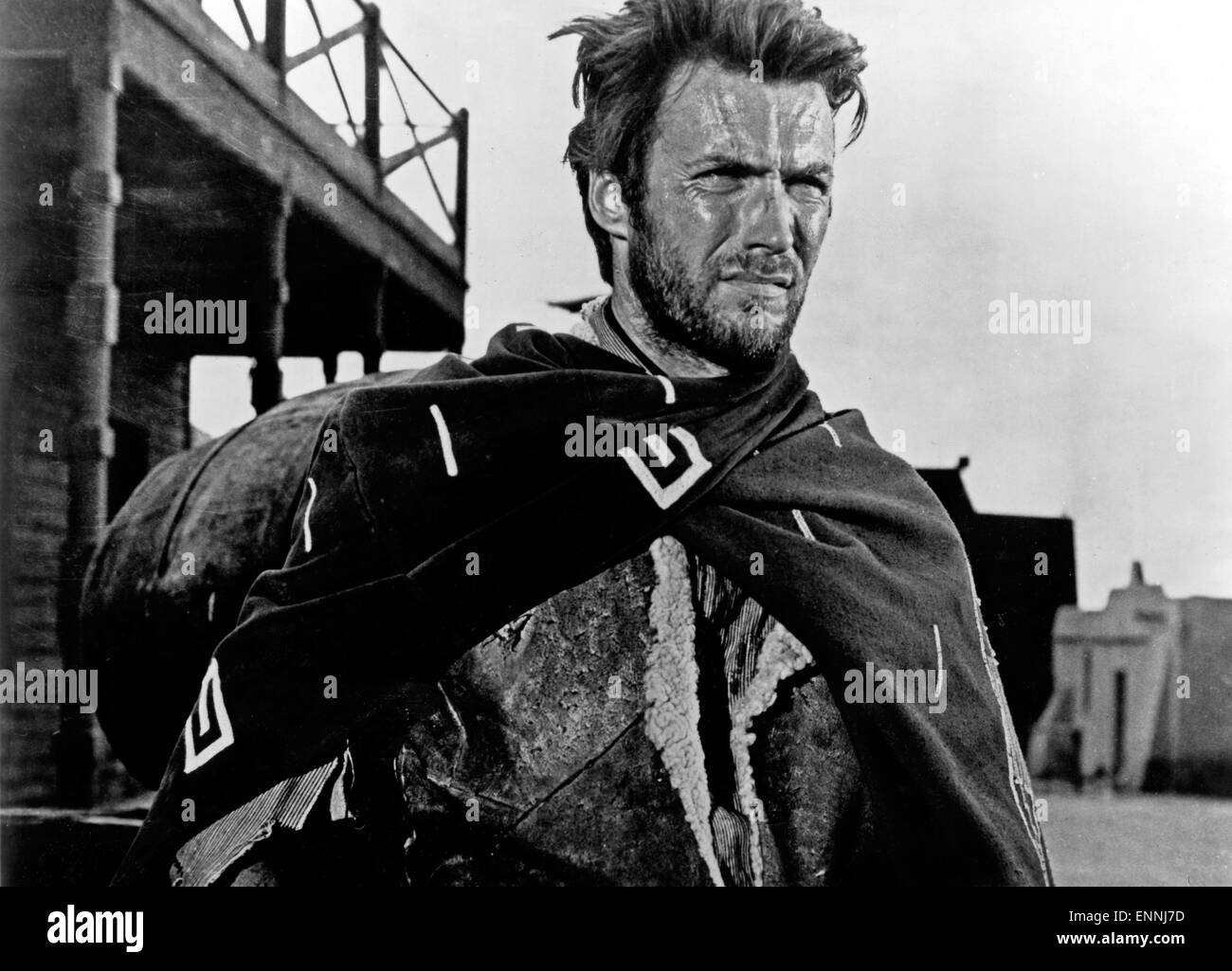Der Amerikanische Schauspieler Clint Eastwood in Seiner Paraderolle Im Western-Genre, 1960er Jahre. US-amerikanischer Schauspieler Clint Eastwoo Stockfoto