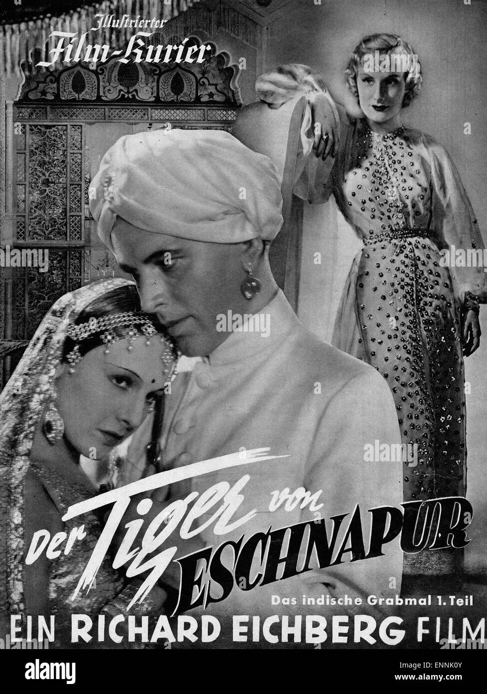 Titelblatt des Programmhefts Illustrierter Film Kurier Nr. 2740 Vom Film "Der Tiger von Eschnapur" Mit La Jana, Frits van Dong Stockfoto