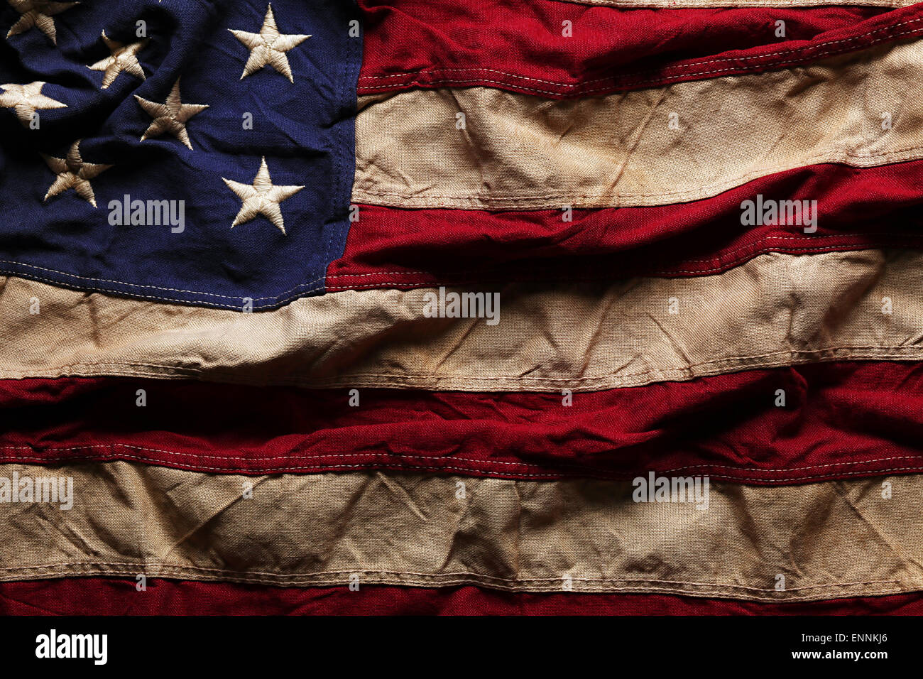 Alte amerikanische Flagge Hintergrund für Memorial Day oder 4th of July Stockfoto