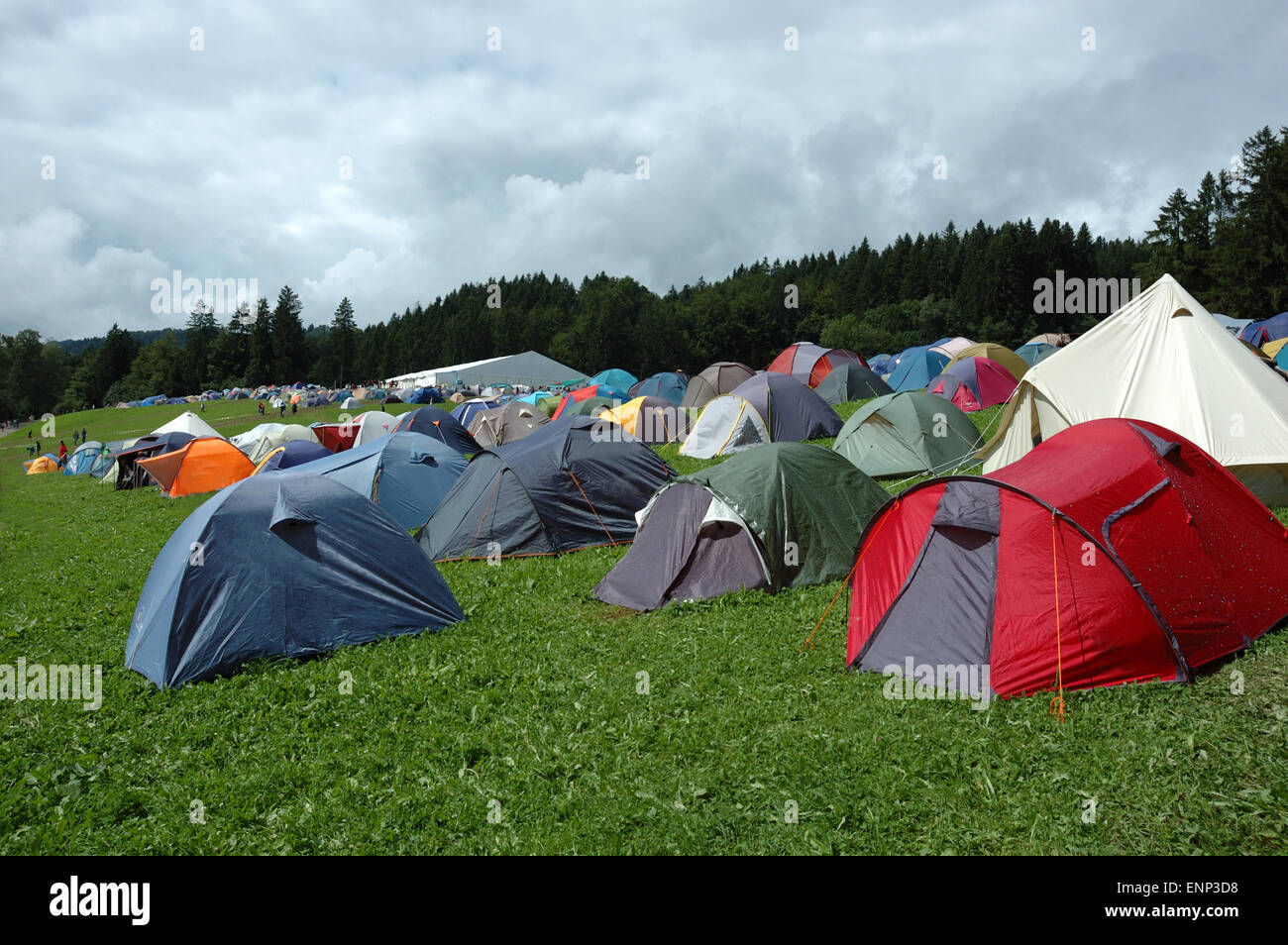Sommer camping in Deutschland, Europa Stockfoto