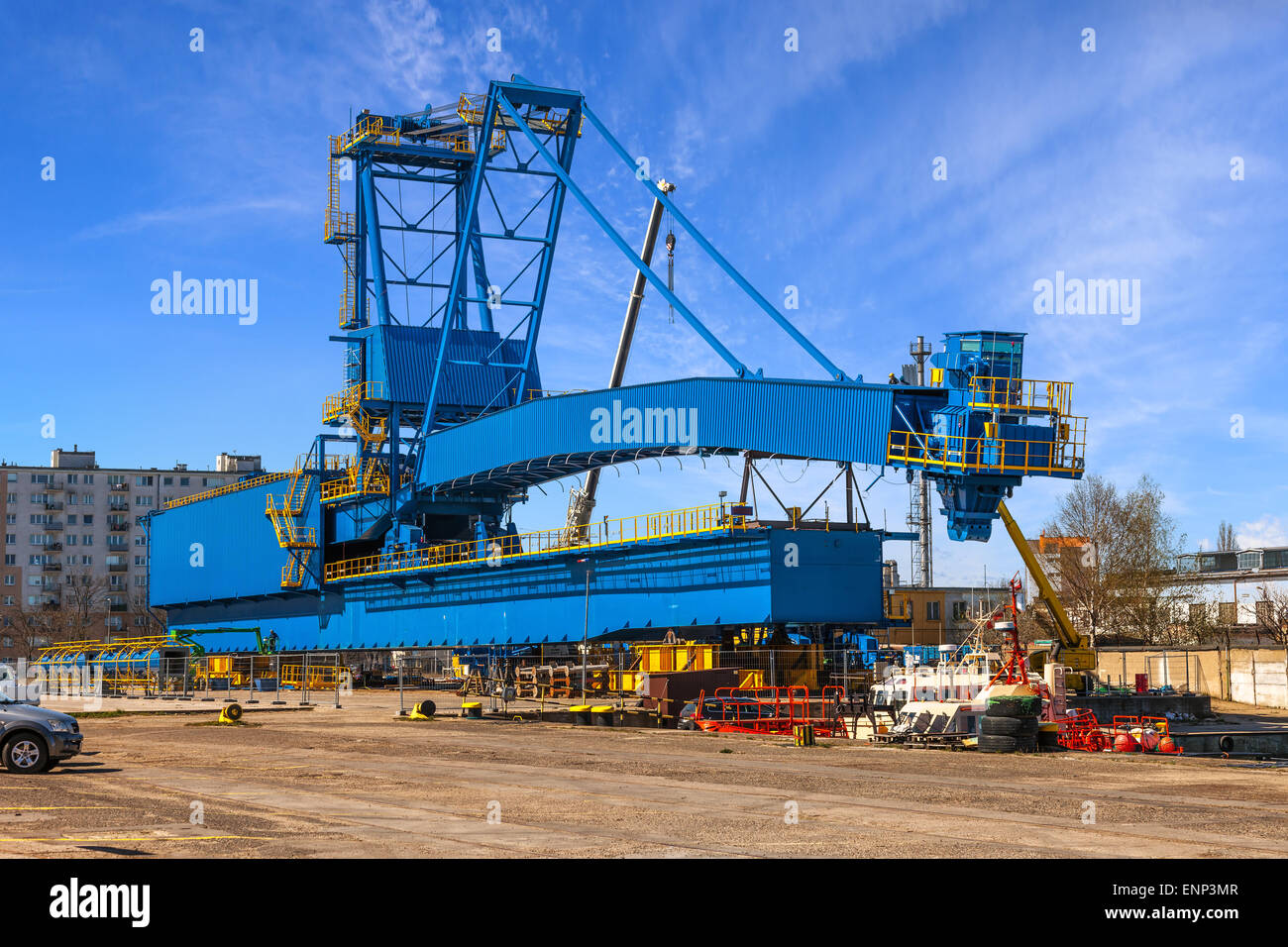 Großen Portalkran im Hafen von Gdynia, Polen. Stockfoto