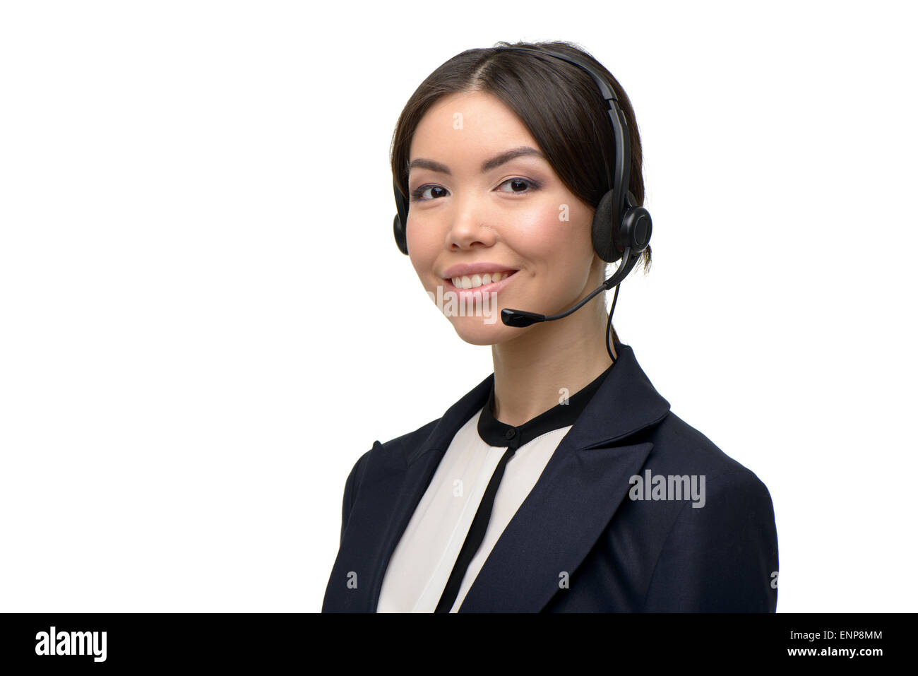 Asiatischen Call Center weibliche Betreiber Stockfoto