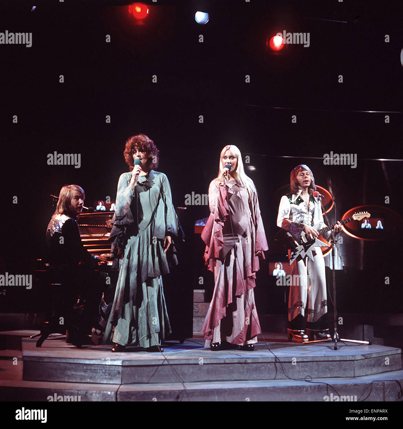 Die Schwedische Pop-Gruppe ABBA (Benny Andersson, Anni-Frid - Frida Lyngstad, Agnetha Fältskog, Björn Ulvaeus), Auftritt Im deut Stockfoto