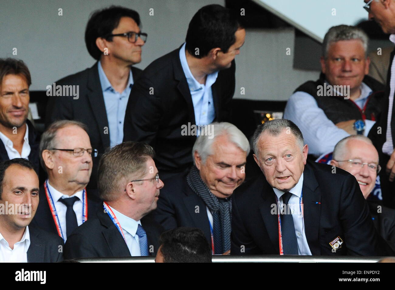 Jean Michel AULAS - 02.05.2015 - Lyon/Evian Thonon - 35eme Journee de Ligue 1. Foto: Jean Paul Thomas/Icon Sport Stockfoto