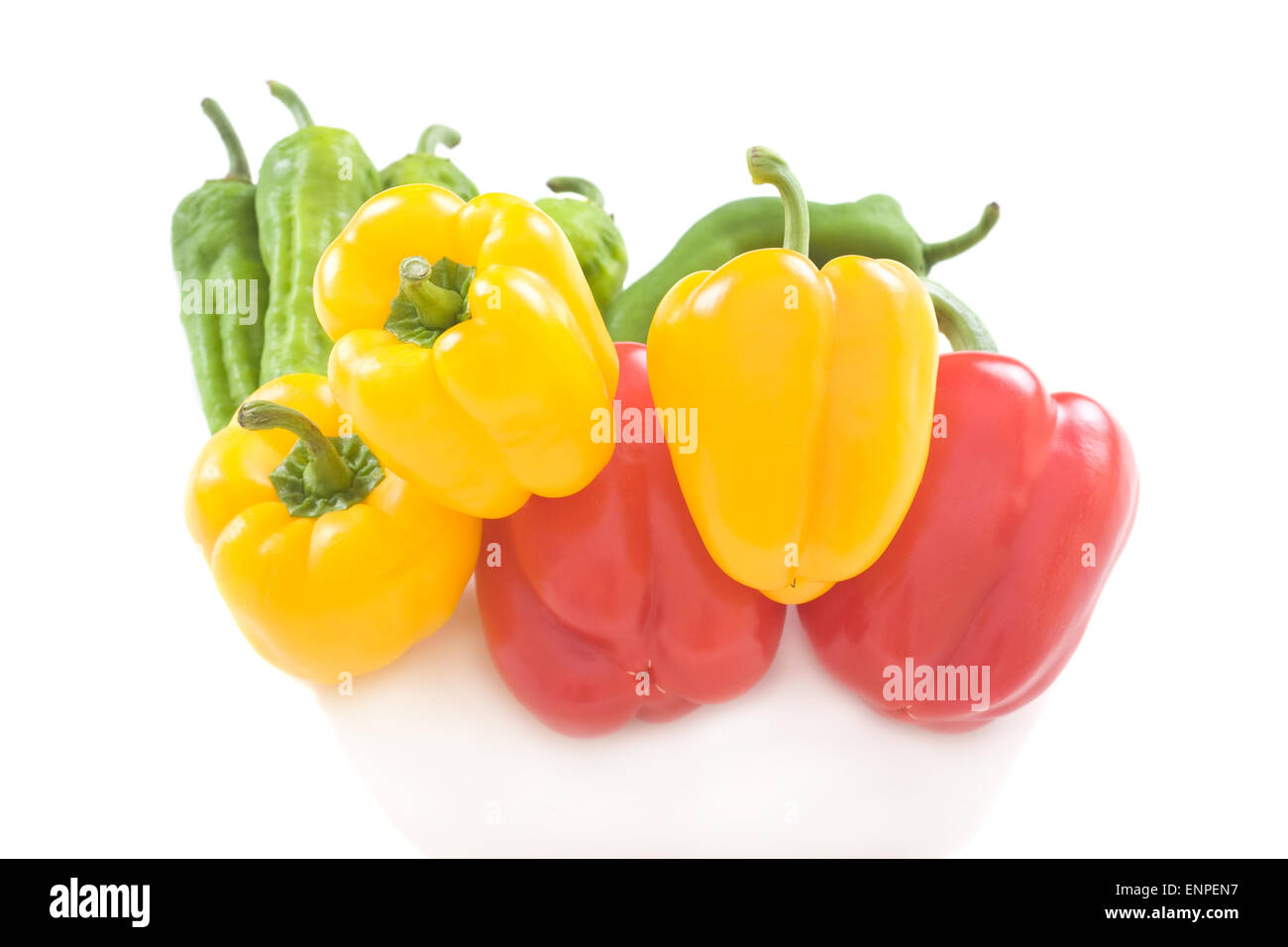 Paprika auf weißem Hintergrund Stockfoto
