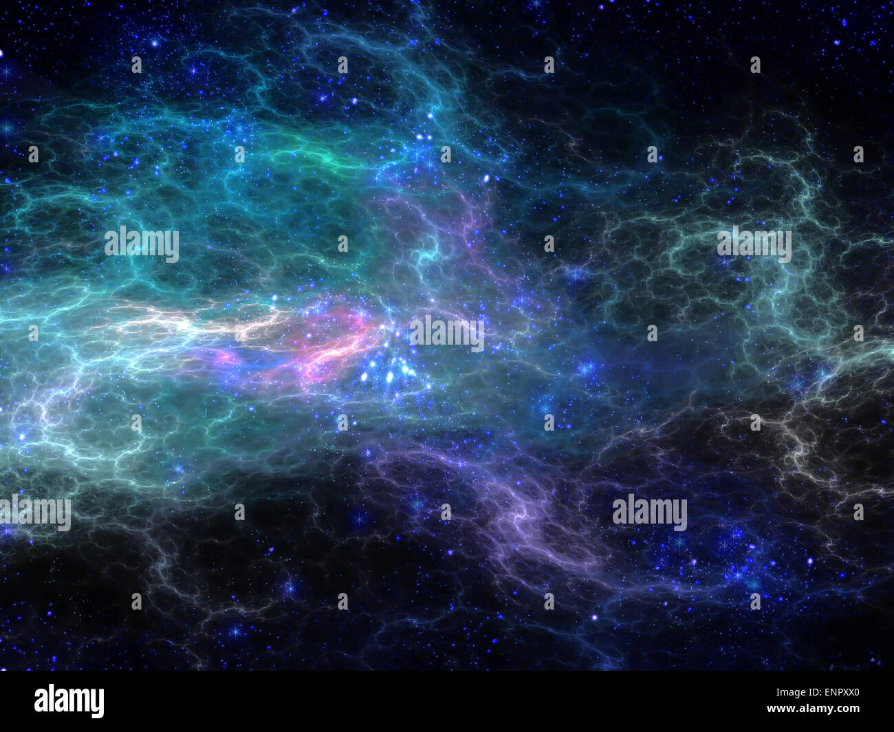 Transluzente fantastischen Sternenhimmel Raum Nebel. Fraktale Kunst Grafik. Stockfoto