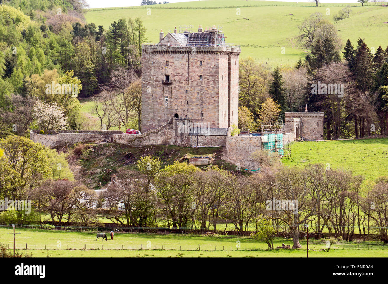 Borthwick Castle Hotel in North Middleton Midlothian Schottland Stockfoto