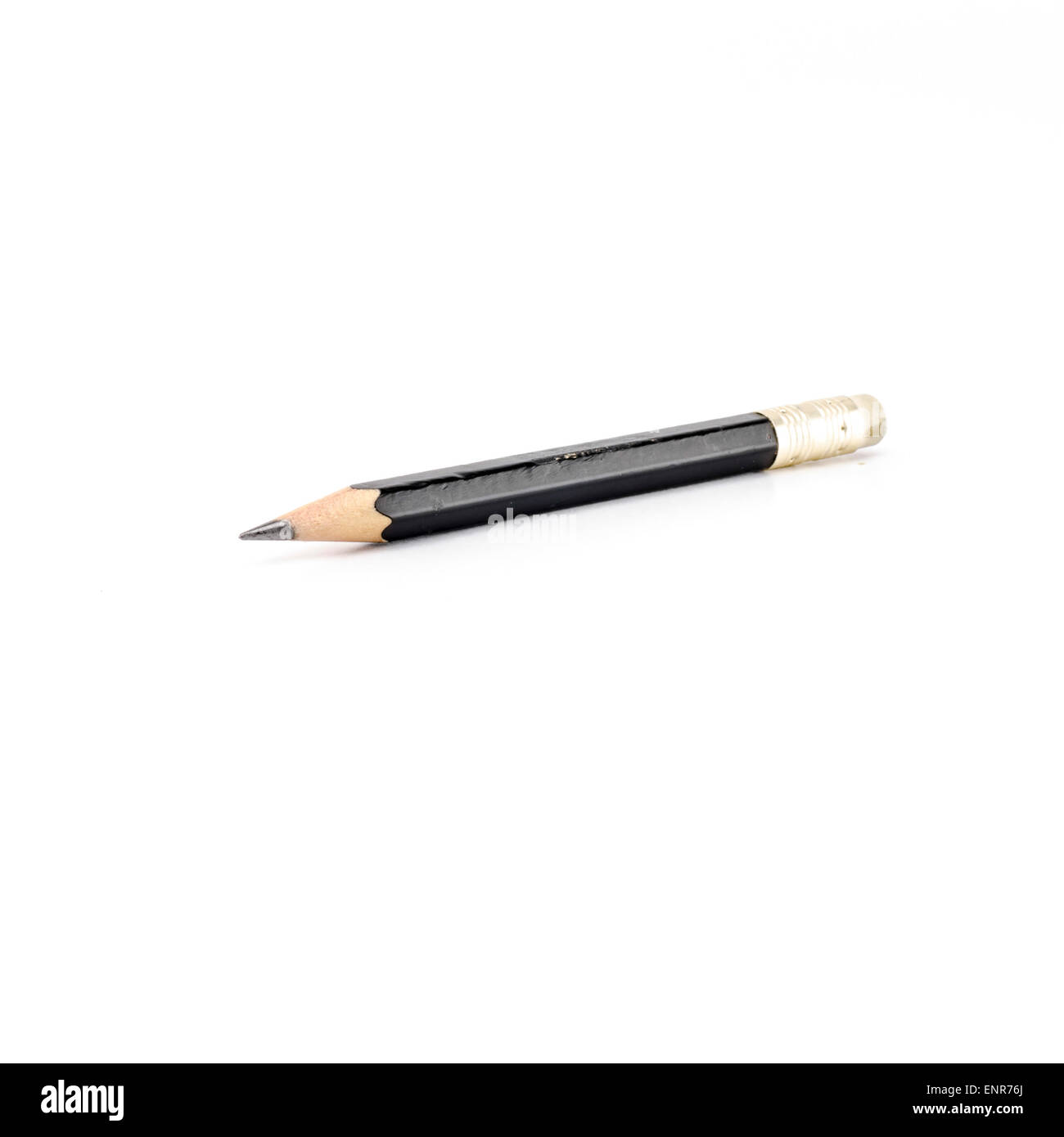 kurze schwarze Bleistift isoliert auf weißem Hintergrund Stockfoto