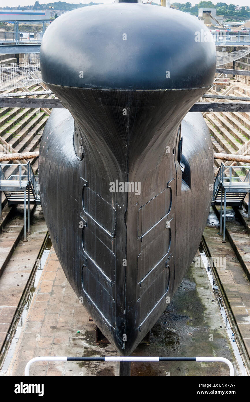 U Boot Rohr Zum Gucken Chatham Werft Museum, England, trocken angedockt British Royal Navy U