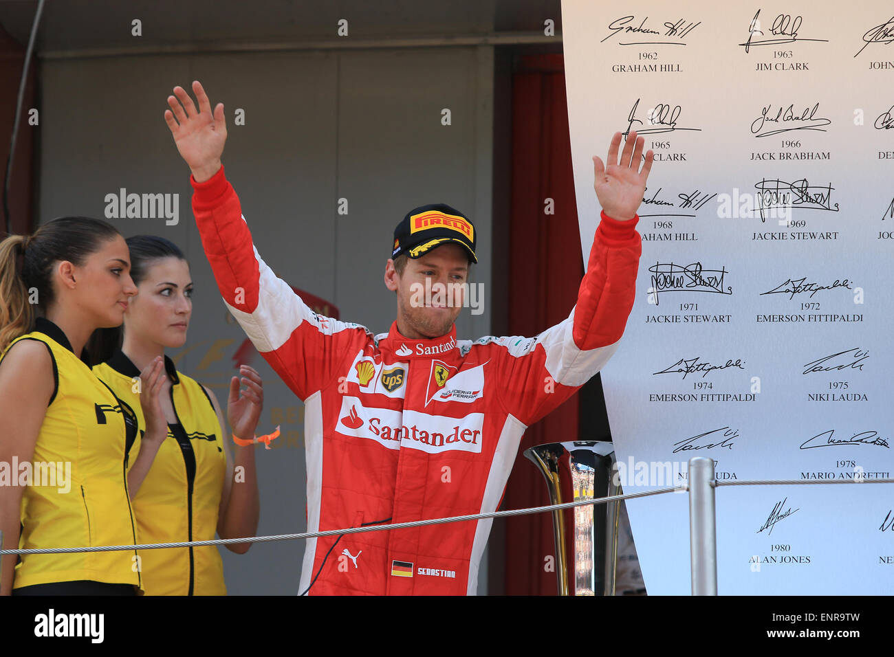 Circuit de Catalunya in Barcelona Spanien. 10. Mai 2015. Tag des Rennens.  Scuderia Ferrari-Pilot Sebastian Vettel beendet den spanischen GP auf Platz 3 Credit: Action Plus Sport Bilder/Alamy Live News Stockfoto