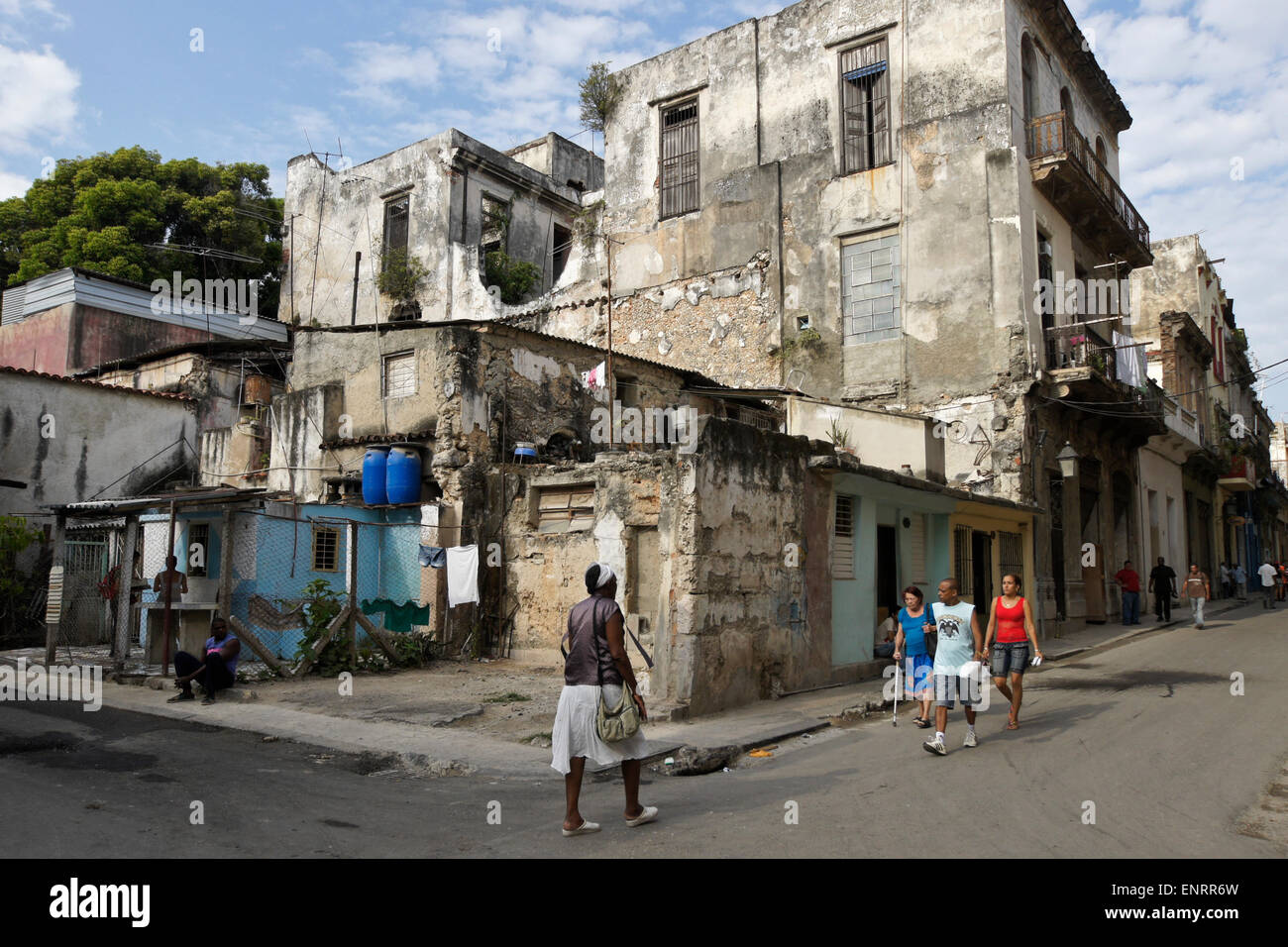 Marode Gebäude in Habana Vieja (Altstadt von Havanna), Kuba Stockfoto