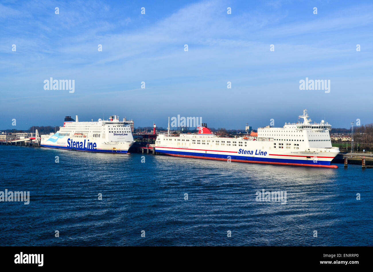 Stena Line Fähren im Hoek Vn Holland Hafen von Rotterdam, Niederlande Stockfoto