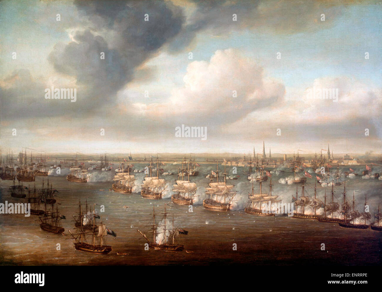 Der Seeschlacht von Kopenhagen, 2. April 1801 Nicholas Pocock Stockfoto