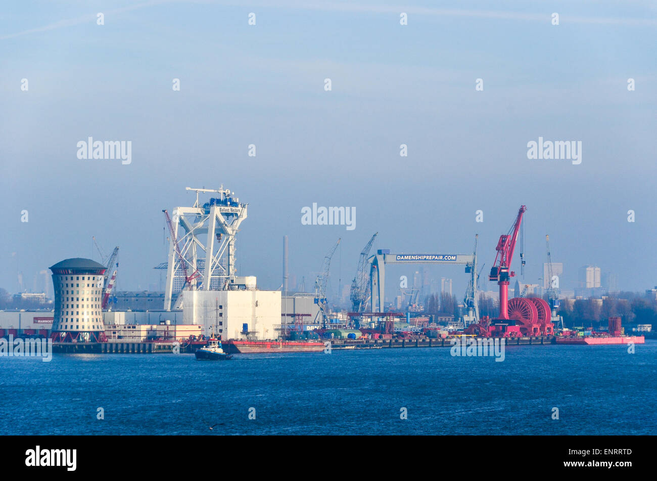 Mammoet industriellen Niederlassungen im Hafen von Rotterdam, Niederlande Stockfoto