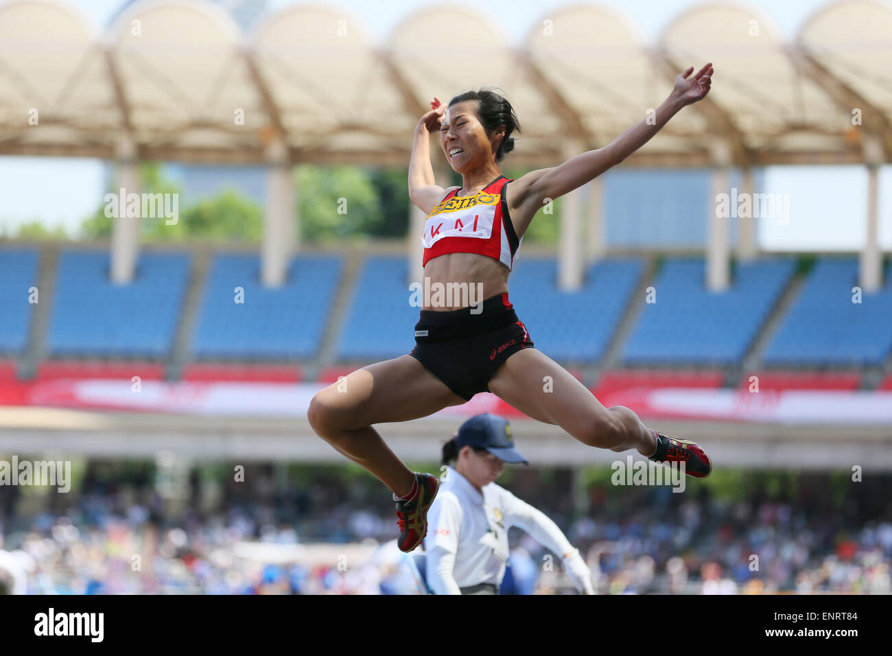 Kawasaki, Weitsprung Frauen Todoroki Stadium, Kanagawa, Japan. 10. Mai 2015. Konomi Kai Leichtathletik: IAAF World Challenge Seiko Golden Grand Prix in Kawasaki, Weitsprung Frauen Todoroki Stadium, Kanagawa, Japan. Bildnachweis: YUTAKA/AFLO SPORT/Alamy Live-Nachrichten Stockfoto