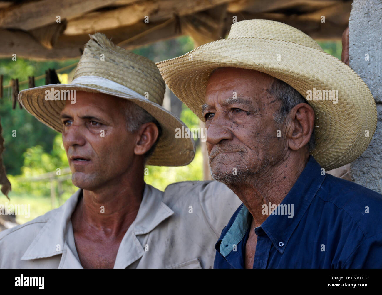 Bauern aus dem Valle de Los Ingenios (Tal der Zuckerfabriken), Trinidad, Kuba Stockfoto