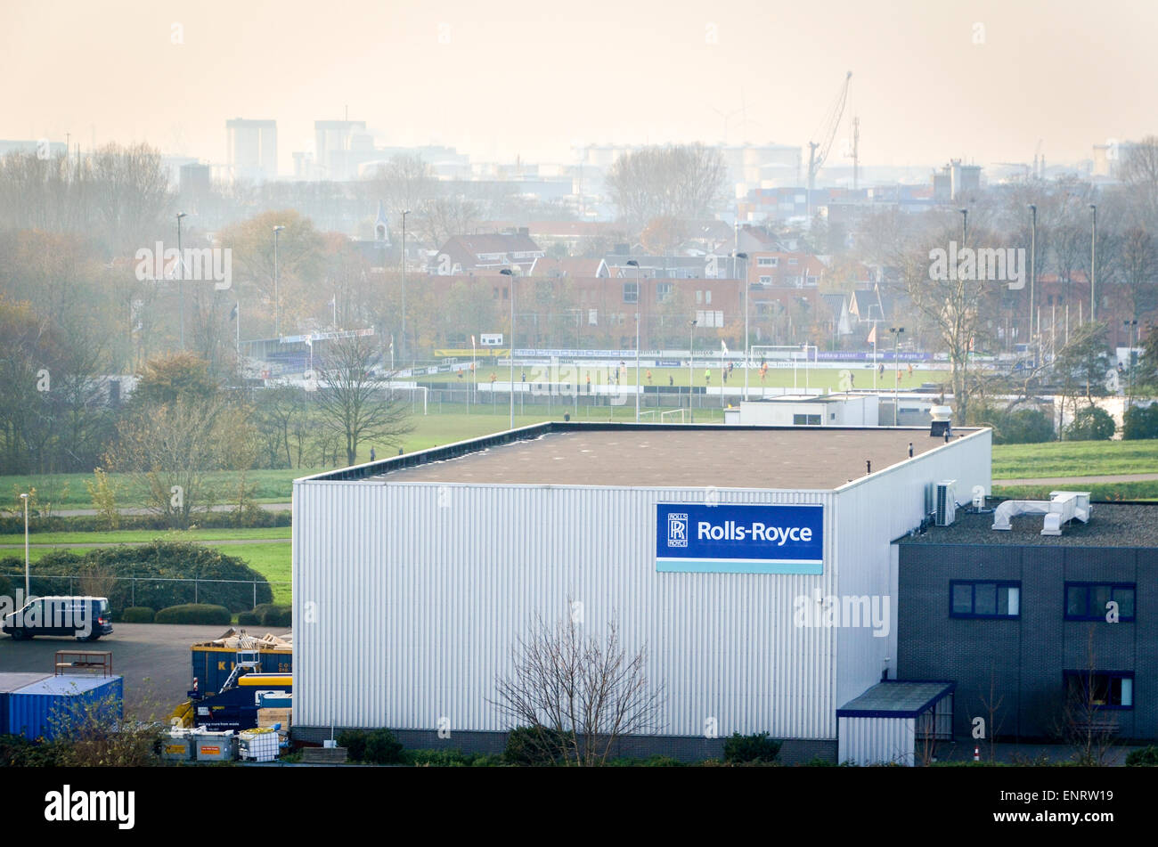 Rolls-Royce Marine Centre im Hafen von Rotterdam, Niederlande Stockfoto