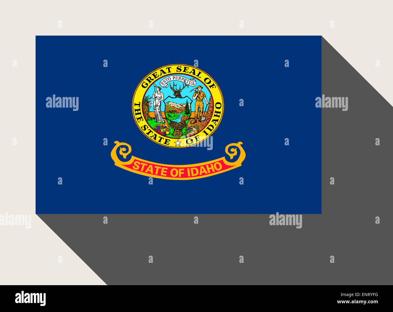 Amerikanischen Bundesstaat Idaho Flagge in flachen Web-Design-Stil. Stockfoto