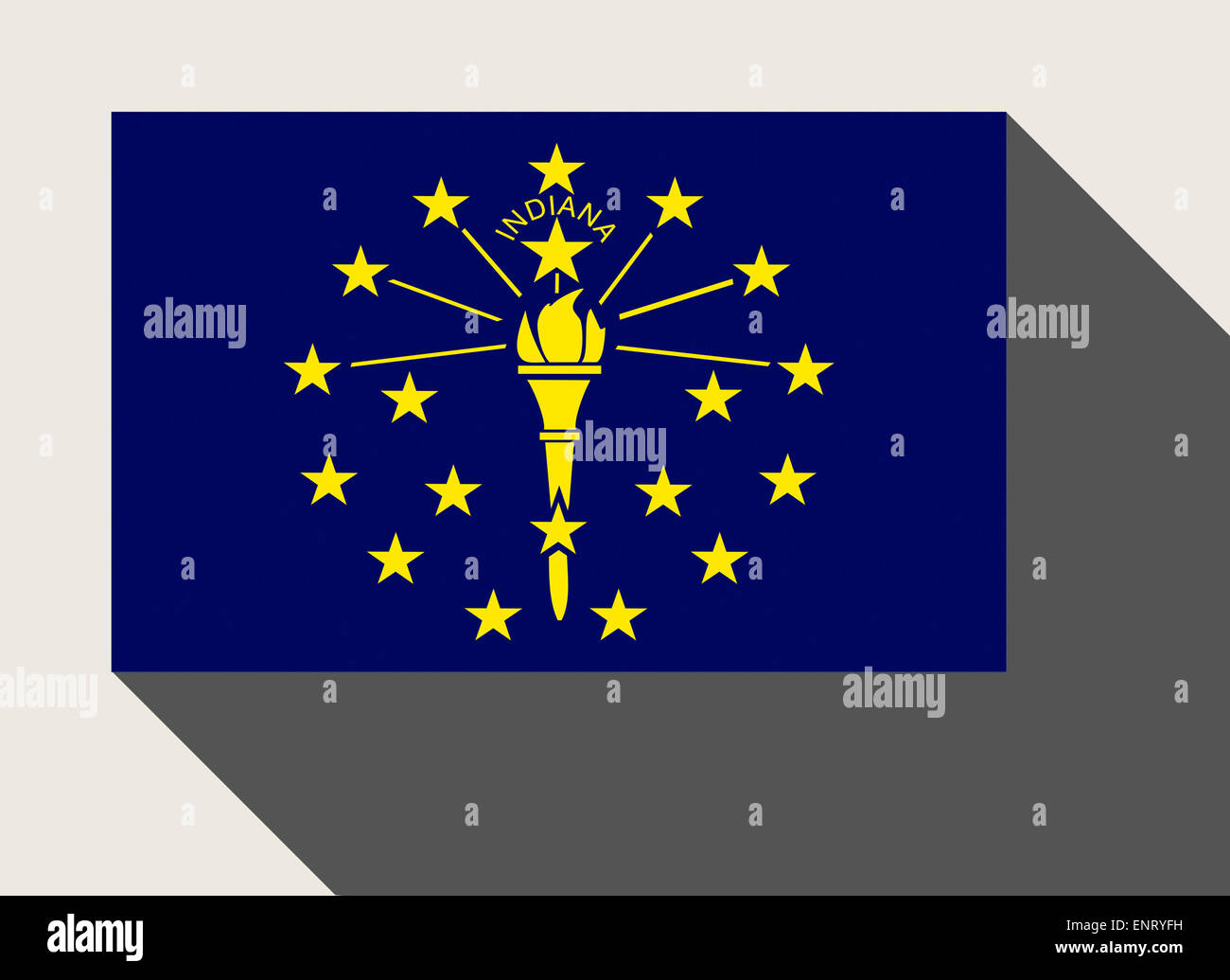 Amerikanischen Bundesstaat Indiana Flagge in flachen Web-Design-Stil. Stockfoto